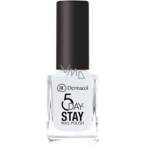 Dermacol 5 Day Stay Long-lasting nail polish 01 Snow White 11 ml