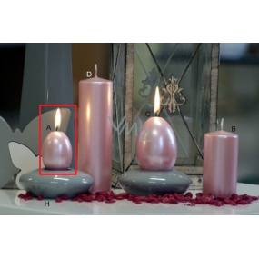 Lima Pastel candle metal light pink egg 40 x 60 mm 1 piece