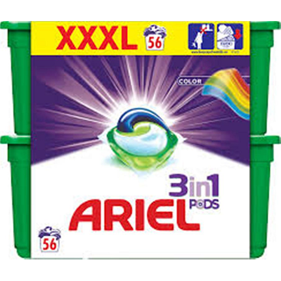 Ariel 3in1 Color gel capsules for washing clothes protect and enliven the colors of 56 pieces 1674.4 g