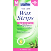 Beauty Formulas Aloe Vera Wax Strips for Face and Bikini Area 36 Pieces