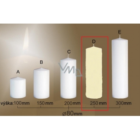 Lima Gastro smooth candle ivory cylinder 80 x 250 mm 1 piece