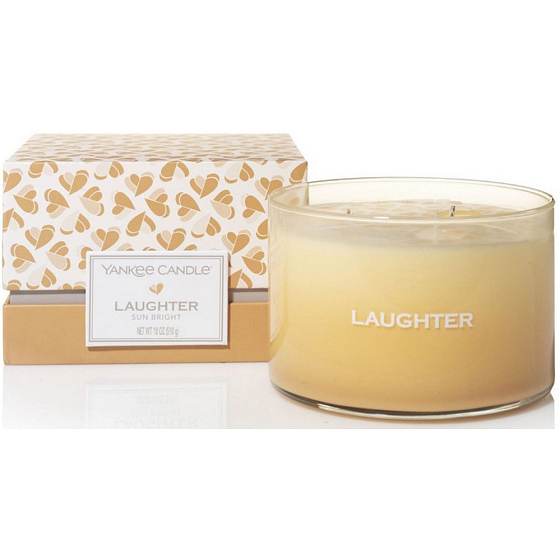 Yankee Candle Laughter Sun Bright - Warm sun scented candle glass 3 wicks 510 g