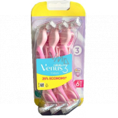 Gillette Venus 3 Colors Comfort Shaver with Lubricating Strip Pink 6 Pieces for Women