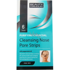 Beauty Formulas Charcoal Activated carbon cleansing patches for the nose 6 pieces