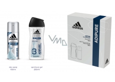 Adidas Adipure 150 ml men's deodorant spray + 250 ml shower gel, cosmetic set