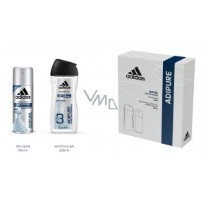 Adidas Adipure antiperspirant deodorant spray for men 150 ml + shower gel 250 ml, cosmetic set