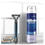 Gillette Sensor3 shaver + spare head 4 pieces + Series shaving foam 250 ml, cosmetic set for men