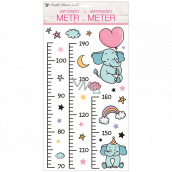 Wall stickers children's height chart Elephants, up to 160 cm