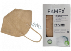 Famex Respirator oral protective 5-layer FFP2 face mask beige 10 pieces