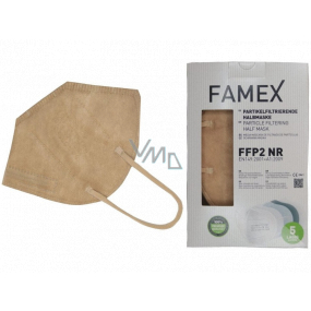 Famex Respirator oral protective 5-layer FFP2 face mask beige 10 pieces