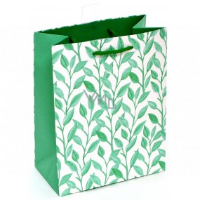 Nekupto Gift paper bag 23 x 18 x 10 cm Green leaves 2015 50 KFM