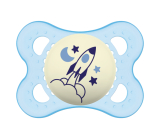 Mam Night silicone orthodontic pacifier 0+ months Blue with rocket 1 piece