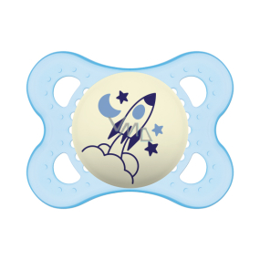 Mam Night silicone orthodontic pacifier 0+ months Blue with rocket 1 piece
