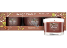 Yankee Candle Praline & Birch - Praline and birch scented votive candle in glass 3 x 37 g, gift set