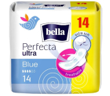 Bella Perfecta Slim Blue Ultrathin Sanitary Pads with Wings for Sensitive Skin 14 pieces
