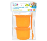 First Step Travel food set orange 2 bowls + spoon