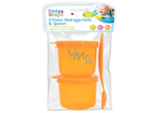 First Step Travel food set orange 2 bowls + spoon