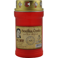 BONY cemetery candle Agnes of Bohemia red
