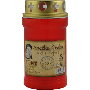 BONY cemetery candle Agnes of Bohemia red