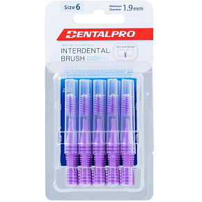 DentalPro Interdental Brush Straight 1.9 mm Purple, 10 Pieces DentalPro Interdental Brush Straight 1.9 mm Purple, 10 Pieces