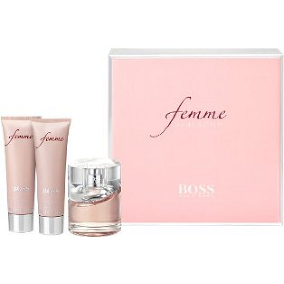 Hugo Boss Femme perfumed water for women 50 ml + body lotion 50 ml + shower gel 50 ml, gift set