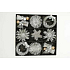 Straw decorations in silver box with glitters 28 pieces