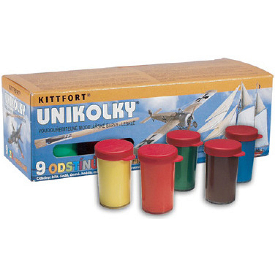 Kittfort Unikolky water-based model paints glossy 9 pieces