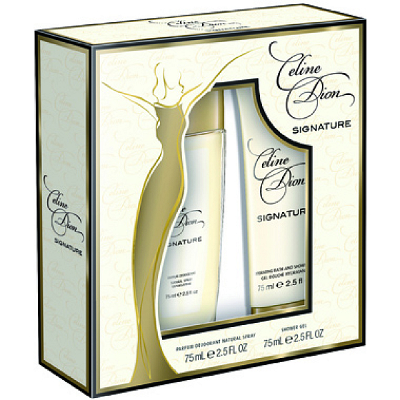 Celine Dion Signature perfumed deodorant glass for women 75 ml + shower gel 75 ml, cosmetic set