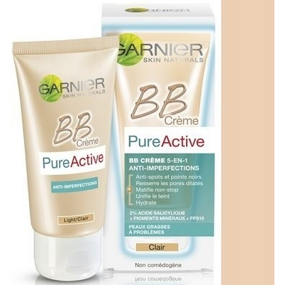 Garnier Skin Naturals Pure Active BB cream against imperfections 5in1 SPF15 Light 50 ml