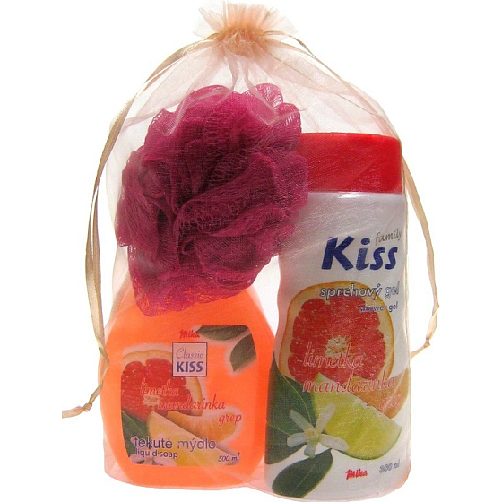 Mika Soap 500 ml + shower gel 300 ml + hand cream 100 ml + washing sponge 1 piece, cosmetic set