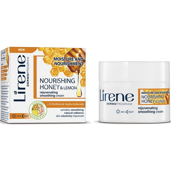Lirene Honey and Lemon Hydrating Nourishing Rejuvenating Smoothing Day and Night Cream 50 ml