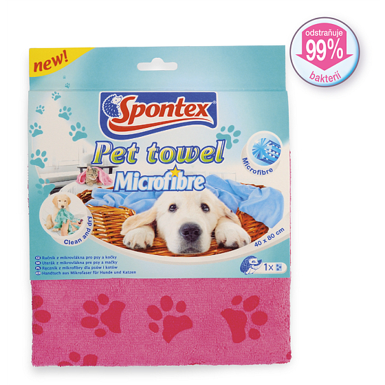 Spontex Pet Towel Microfibre towel for dogs and cats 40 x 80 cm 1 piece