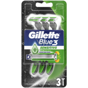 Gillette Blue 3 Sensitive 3-blade disposable razor for men 3 pieces