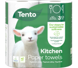 These Kitchen Innovations paper towels are very strong, 3-ply, 73 sheets, 2 rolls.