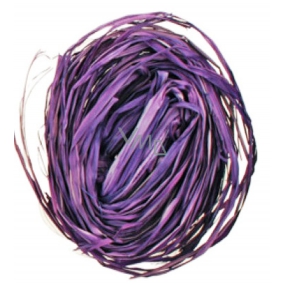 Raffia purple colored bast for decoration 30 g