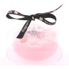 Fragrant Engagement Glycerin Massage Soap with Sponge Infused with Lanvin Marry Me Perfume Scent in White-Pink Color 200 g