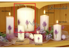 Lima Flower Lavender scented candle light purple with decal lavender cylinder 110 x 150 mm 1 piece
