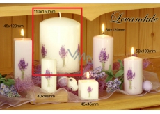 Lima Flower Lavender Scented Candle Light Purple with Lavender Print Cylinder 110 x 150 mm 1 piece