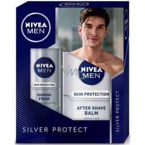 Nivea Men Silver Protect Shaving Foam 200 ml + After Shave Balm 100 ml, cosmetic set