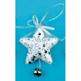 White star decorated with sequins with 11 cm bell