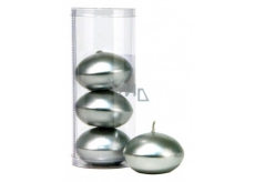Candle floating metal silver in tube 50 x 120 mm 4 pieces