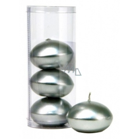 Floating candle metal silver in tube 50 x 120 mm 4 pieces