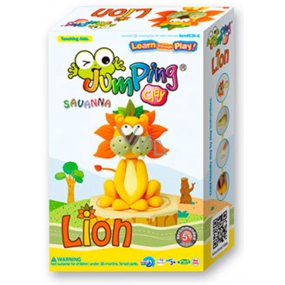 Jumping Clay Savana - Lion self-drying modeling clay 56 g + paper model + make-up 5+