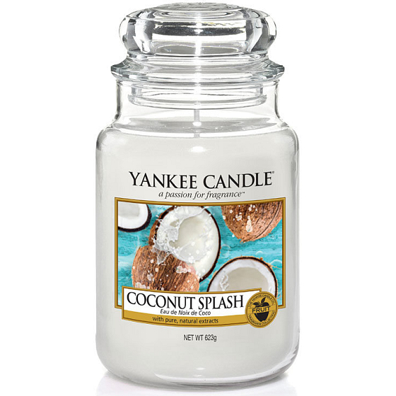 Yankee Candle Coconut Splash - Coconut Refreshment Scented Candle Classic Large Glass 623 g