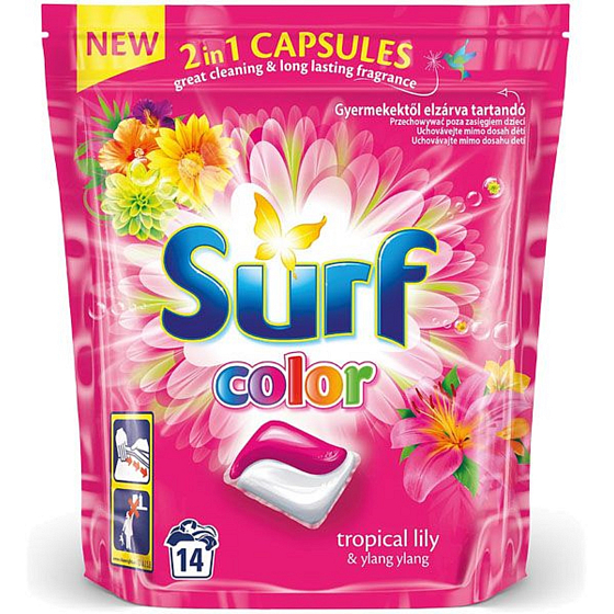Surf Color Tropical Lily & Ylang Yin 2in1 capsules for washing colored laundry 14 doses