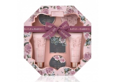 Baylis & Harding Rose petals body butter + bath soaked crystals + body soap + shower gel + rose-shaped body wash sponge gift set octagonal