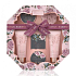 Baylis & Harding Rose petals shower cream 130 ml + liquid body soap 130 ml + bath crystals 100 g + soap 150 g + body butter 100 ml + washcloth, octagonal cosmetic set
