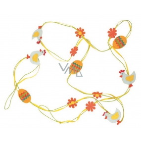 Felt Easter decoration chain with hens 180 cm