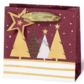 BSB Luxury gift paper bag 14.5 x 15 x 6 cm Christmas with trees VDT 439-CD