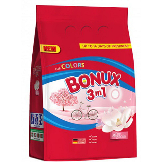 Bonux Color Pure Magnolia 3in1 washing powder for colored laundry 80 doses of 6 kg
